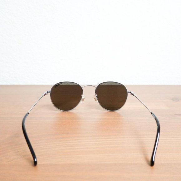 Carrera Round Metal Polarized Sunglasses Silver Black - Picture 7 of 8